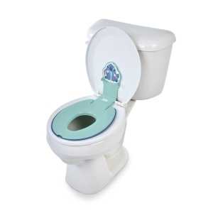 Toaleta pentru copii Bright Starts Disney Baby Stitch, culoare albastra, cu manere anti-alunecare