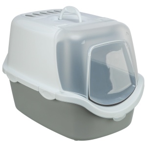 Toaleta pentru pisici TRIXIE Vico Open Top, 40x40x56 cm, grialb, cu hauba