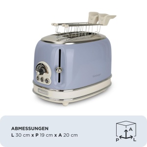 Toaster Ariete Vintage 155, 2 feliute, 810W, albastru - Img 2