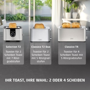 Toaster CASO Classico T 4, pentru 4 felii, 5 niveluri de rumenire, inox - Img 7