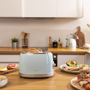 Toaster Cecotec ToastTaste 800 Vintage, 850 W, 2 felii, Albastru - Img 6