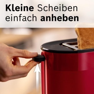 Toaster compact Bosch MyMoment TAT2M124, 800W, 2 felii, functie de decongelare, rosu mat - Img 5