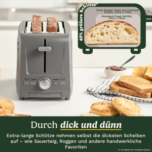 Toaster Cuisinart Core Collection 2 felii, sloturi mari, functie bagel, design compact - Img 2