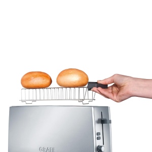 Toaster GRAEF TO90 Argintiu cu Brotchenaufsatz, 6 Stadii Braunare, Crumb Tray - Img 4