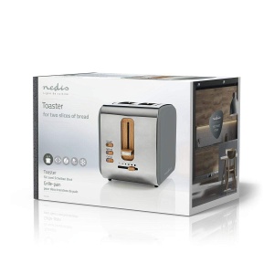 Toaster Nedis Soft Touch pentru 2 felii, 6 niveluri de rumenire, gri - Img 3