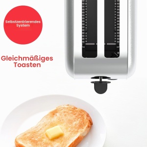 Toaster Solac YeYe 1400 W, 6 nivele de rumenire, 2 fante extra lungi - Img 5