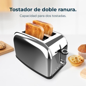 Toaster vertical Cecotec Toastin Time 850W inox fante largi 38 cm 7 nivele de rumenire - Img 3