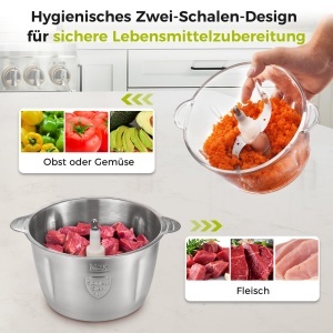 Tocator electric YASHE 1,8L 2L, 500W, 2 viteze, bol din sticla si otel inoxidabil - Img 3