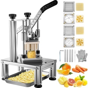 Tocator manual VEVOR pentru chipsuri de cartofi legume fructe lame din otel inoxidabil 14 inch 38 inch tocator comercial pentru betisoare fructe legum - Img 1