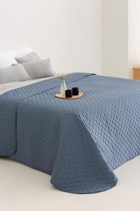 Todocama Cuvertura de pat cu model de stele 100 microfibra 180x260 cm Blaugri - Img 3
