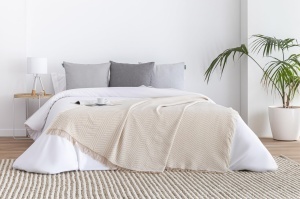 Todocama Cuvertura Multifunctionala 100 Bumbac Recycled Herringbone Design - Img 7