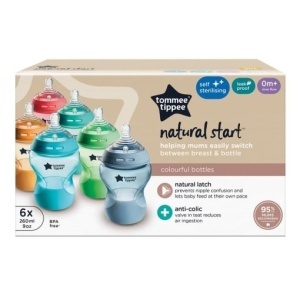 Tommee Tippee Natural Start Set Biberoane Anti-Colici 260ml Auto-Sterilizare BPA-Free 6 Buc - Img 2