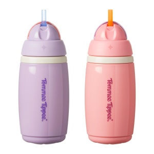 Tommee Tippee Set 2 Activ Becher 266 ml Roz si Mov Anti-scurgere Cu Pai Silicon