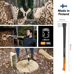 Topor de spart Fiskars X27-XXL, 96 cm, otel de calitate, negruorange - Img 2
