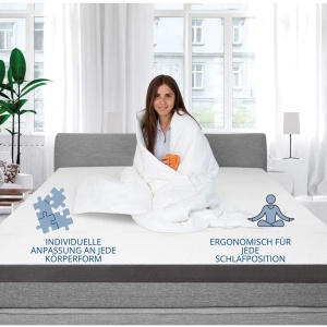Topper ortopedic Genius Eazzzy Deluxe 140x200x9cm H2 H3, cu spuma gel - Img 2