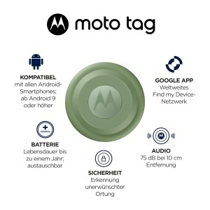 Tracker inteligent Motorola Moto Tag, Bluetooth 5.4, IP67, baterie 1 an, verde - Img 6