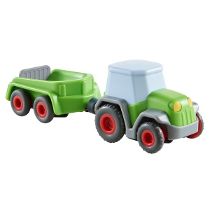 Tractor cu Remorca HABA 305562, Jucarie pentru Copii de la 2 Ani, Verde