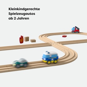 Tractor HABA Cars 2013382001 cu motor cu inertie, din plastic reciclat, 8.5 cm - Img 4