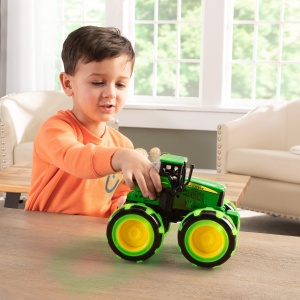 Tractor John Deere Monster Treads cu roti luminoase, verde - Img 4