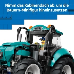 Tractor LEGO City 60498 pentru copii, 204 piese, culoare turcoaz - Img 5