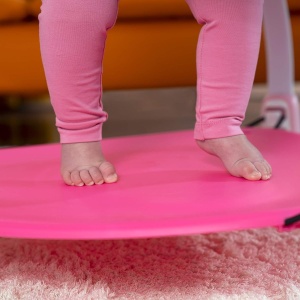 Trampolin pentru bebelusi Bright Starts Bounce Baby, 2 in 1, cu 7 jucarii, roz - Img 8