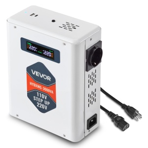 Transformator VEVOR 3000VA 110V-220V 2 prize EU USB LCD protectie termica