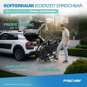 Transportor bicicleta FISCHER Proline Evo 2, pentru 2 biciclete, negru, 60 kg - Img 5