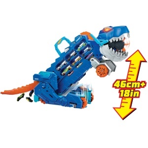 Transportor Hot Wheels City Ultimativ cu T-Rex, 2 masini incluse, pentru peste 20 de masini - Img 9