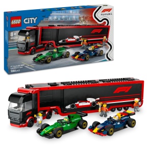 Transportor LEGO City F1 cu RB20 si AMR24, 1086 piese, 5 minifigurine - Img 1