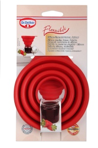 Trichter din silicon Dr Oetker Flexxibel pliabil rezistent la temperaturi inalte rosu - Img 4