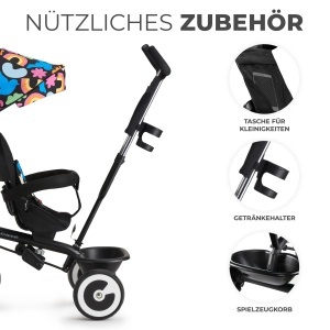 Tricicleta Kinderkraft Aston, pentru copii de la 9 luni, cu scaun rotativ si copertina - Img 5