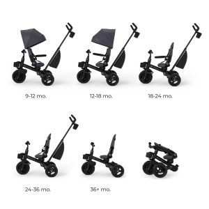 Tricicleta Kinderkraft Aveo 2 PRO, 6-in-1, compacta, gri - Img 3
