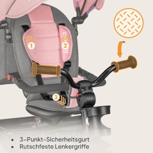 Tricicleta LIONELO Haari 2in1 cu Maner Reglabil, pentru 18 luni - 25 kg - Img 7
