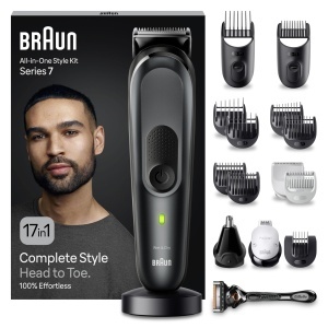 Trimmer Multifunctional Braun MGK7491, 17-in-1, 100 min autonomie, negru