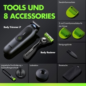 Trimmer pentru corp GilletteLabs i7 cu 3 piepteni, design compact, tehnologie SkinFirst - Img 7