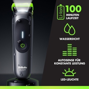Trimmer pentru corp si intimitate GilletteLabs i7, tehnologie SkinFirst, negruverde - Img 5