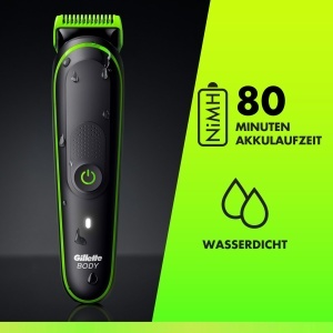 Trimmer pentru corp si zona intima GilletteLabs i3, tehnologie SkinFirst, negruverde - Img 6