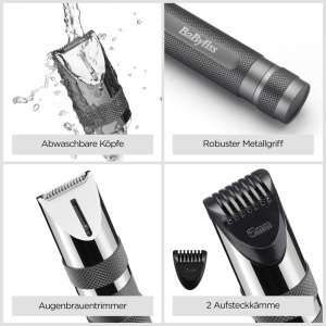 Trimmer pentru nas, urechi si sprancene BaByliss Super-X E116E, metal, 3-in-1, baterii - Img 3
