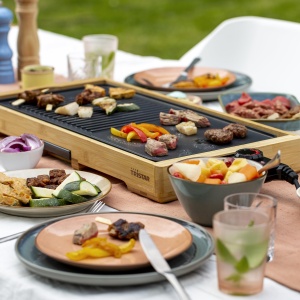 Tristar BP-2641 Gratar combinat XL din bambus cu teppanyaki-51 x 25,4 cm - Img 6