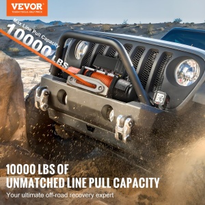 Troliu electric VEVOR S10000, 4536 kg, IP55, motor 12V, cablu sintetic 20 m - Img 2