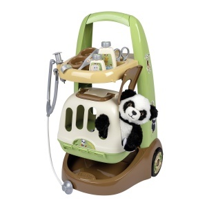 Trolley Veterinar Smoby cu Panda Plush, 2-in-1, 31 x 32,1 x 55,2 cm
