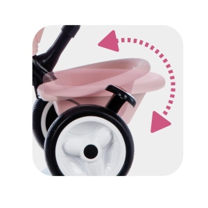 Trotineta 3-in-1 Smoby Baby Driver Plus Rosa, pentru copii de la 10 luni - Img 7