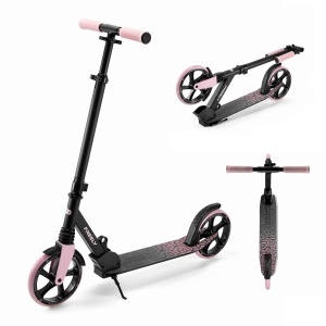 Trotineta copii si adulti Kinderkraft Freely pliabila roti PU 20 cm roz - Img 1
