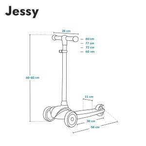 Trotineta pentru copii LIONELO Jessy Premium cu roti LED, 3 ani - 50 kg - Img 8