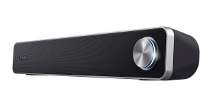 Trust Arys Soundbar, Difuzoare PC, Alimentare USB, Putere de varf 12W, Port AUX de 3.5mm, Difuzoare de computer pentru PC, Monitor, Laptop, TV, Muzica - Negru - Img 1