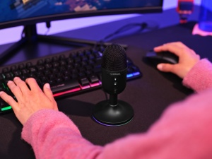 Trust Gaming GXT 236 Yami USB Streaming Microfon PC Podcast Twitch Discord ASMR YouTube, Cardioid Condensator Microfon Gaming, Mute, Iluminare RGB - Negru - Img 7