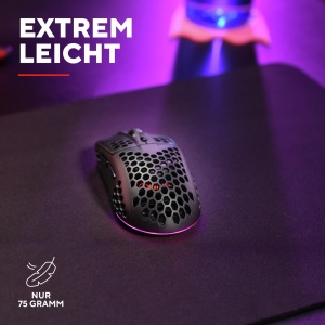 Trust Gaming GXT 929 Helox Wireless Gaming Mouse, Ultralight Mouse 75g, 80h Utilizare continua, Receptor Micro USB 2.4GHz, DPI reglabil (800-4800), 6 butoane programabile, Gaming PC MMO - Negru - Img 3