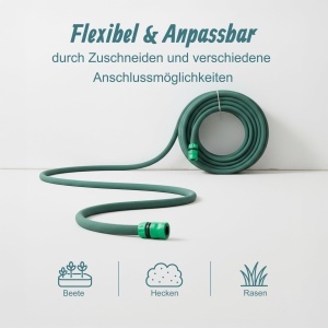 Tub de irigare Relaxdays, 10 m, verde, flexibil, economisire apa - Img 6