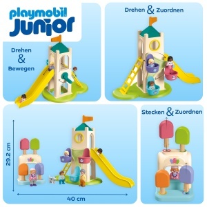 Turn de distractie PLAYMOBIL JUNIOR 71703 cu 18 piese, din plastic biobazat - Img 5