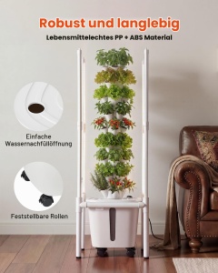 Turn hidroponic VEVOR VV2-9C-EU, 45 capsule, LED, 20L, alb - Img 5
